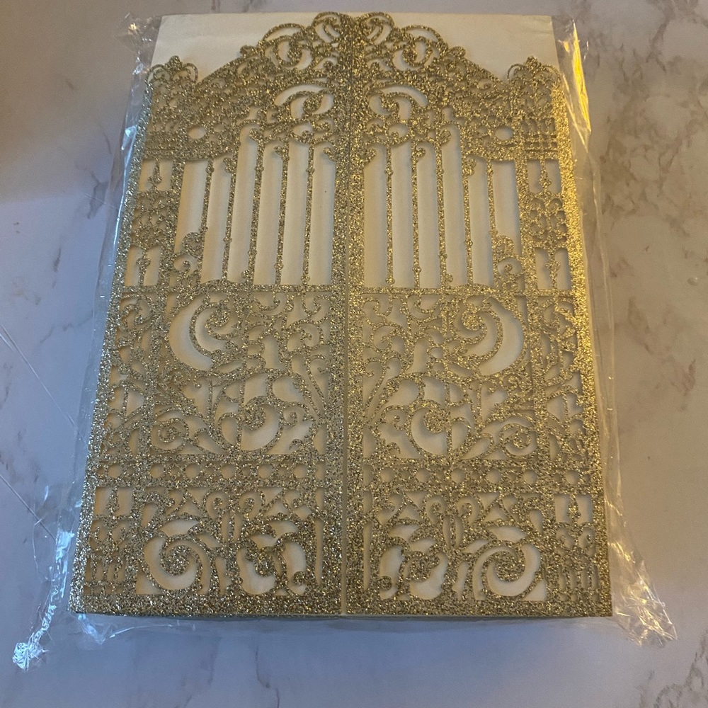 Glittery Gate Invitations Wedding/Quinceanera